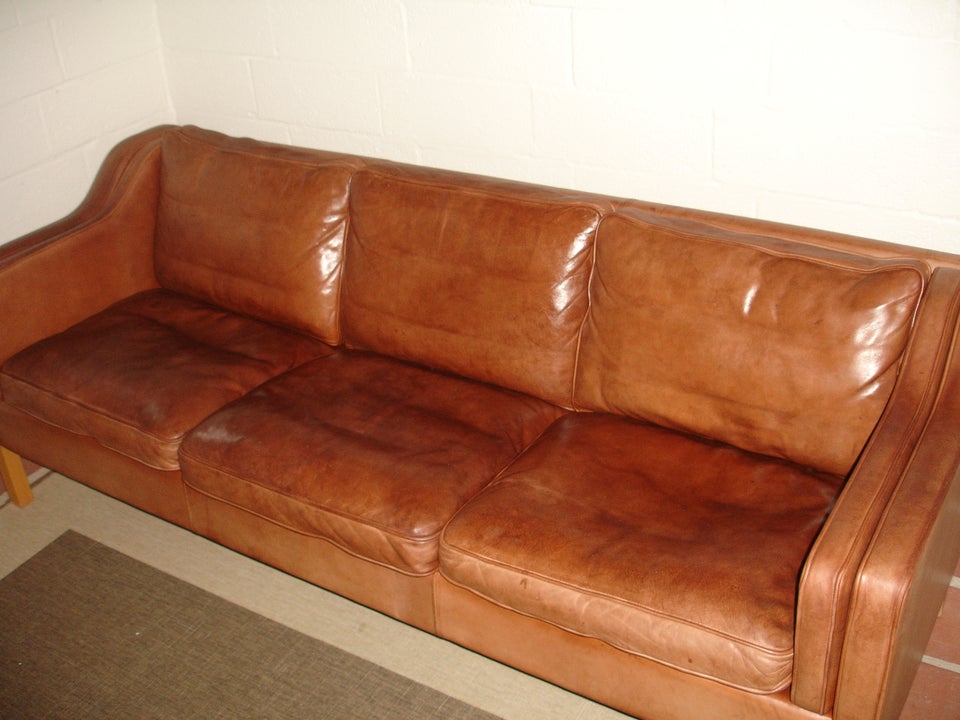 Sofa, læder, 3 pers.