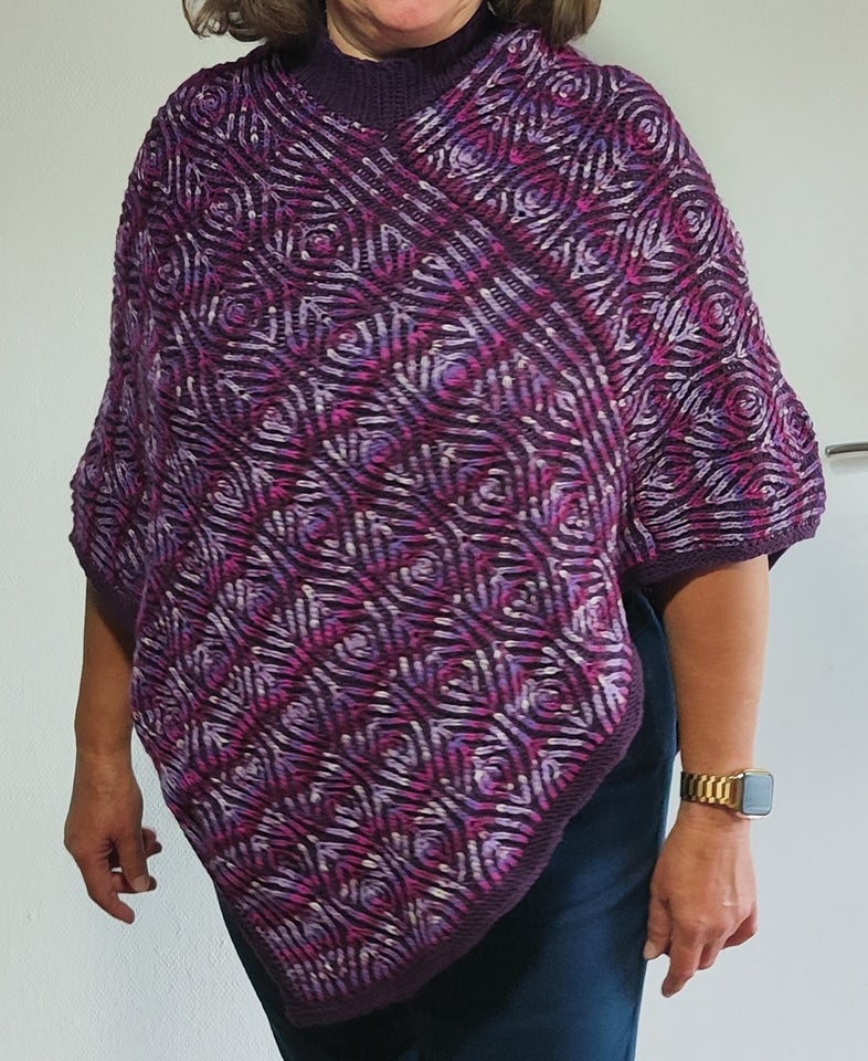 Poncho, Strikket, Dropsdesign