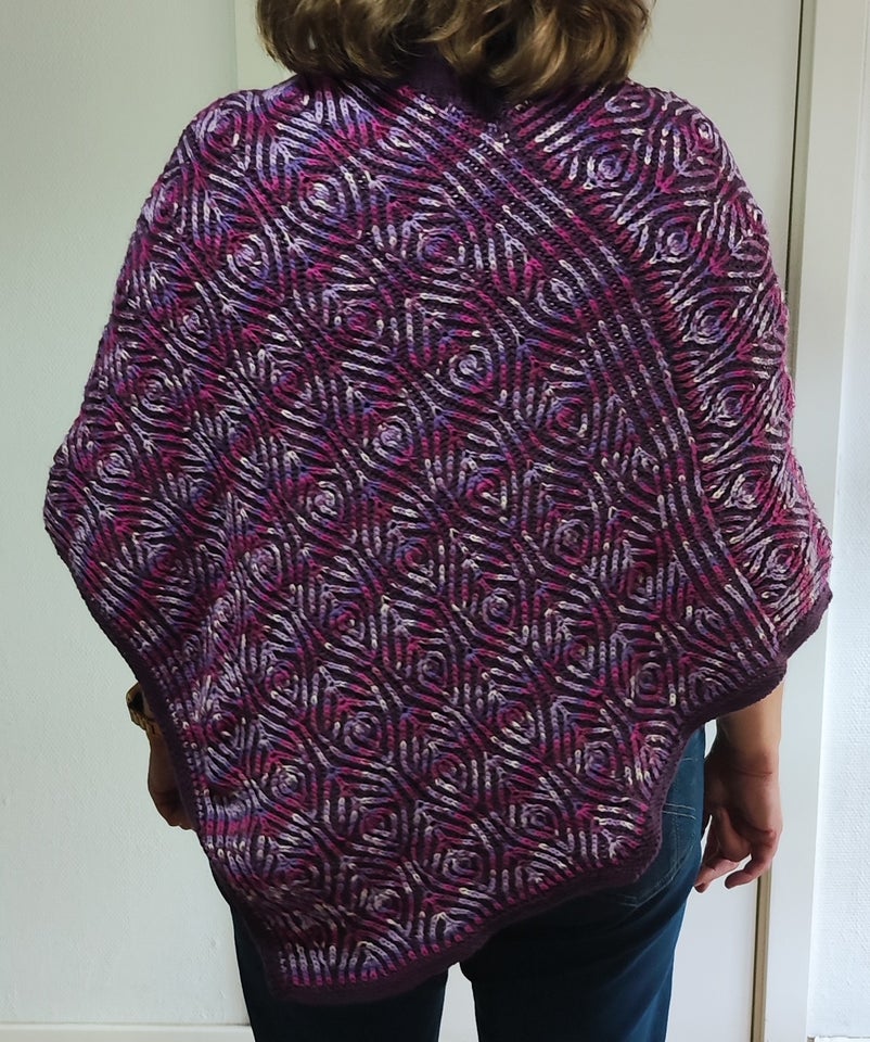 Poncho, Strikket, Dropsdesign