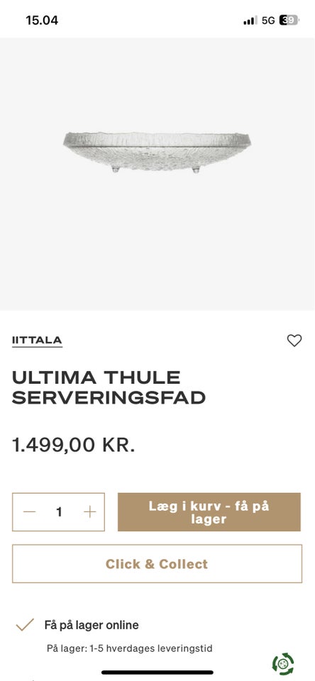 Glas, Glasfad, IITTALA Ultima