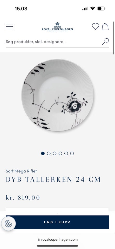 Porcelæn Dyb tallerken Royal