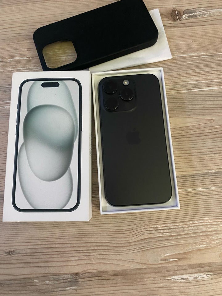 iPhone 15 Pro, 128 GB, sort