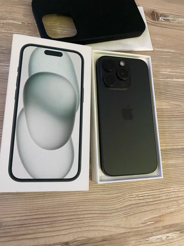 iPhone 15 Pro, 128 GB, sort