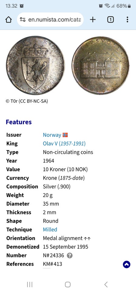 Skandinavien, mønter, 10 kr