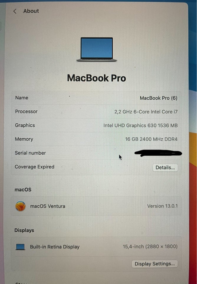 MacBook Pro MacBook Pro 15” Touch