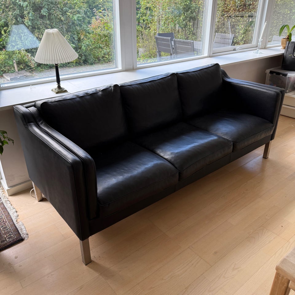 Sofa, læder, 3 pers.