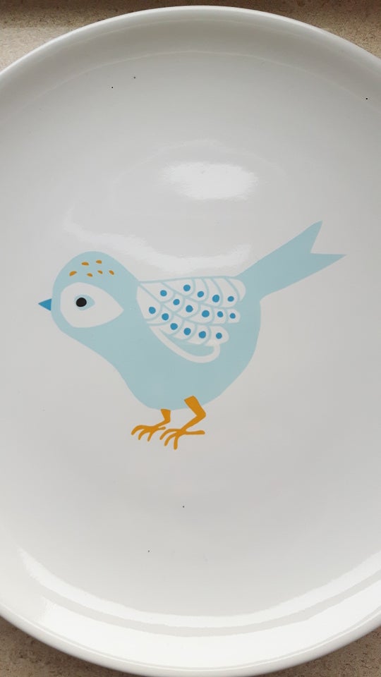 Porcelæn Tallerken x 6 Birdie