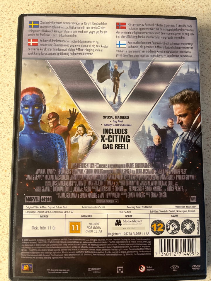 X-men days of future past, DVD,