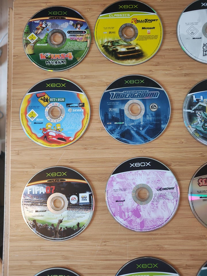 XBOX OG spil uden cover -