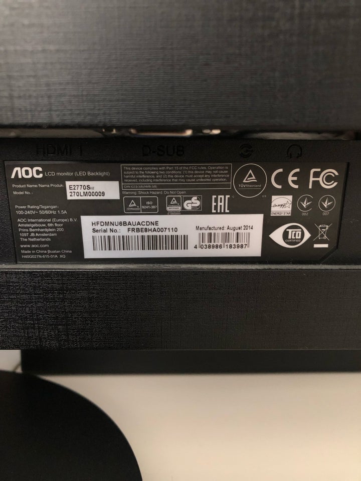 Aoc, E2770SH , 27 tommer