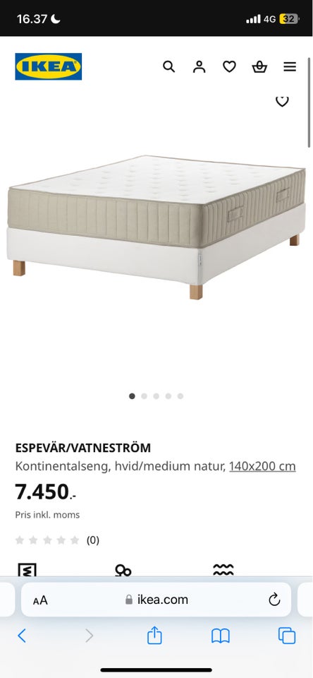 Dobbeltseng, Ikea Vatneström, b: