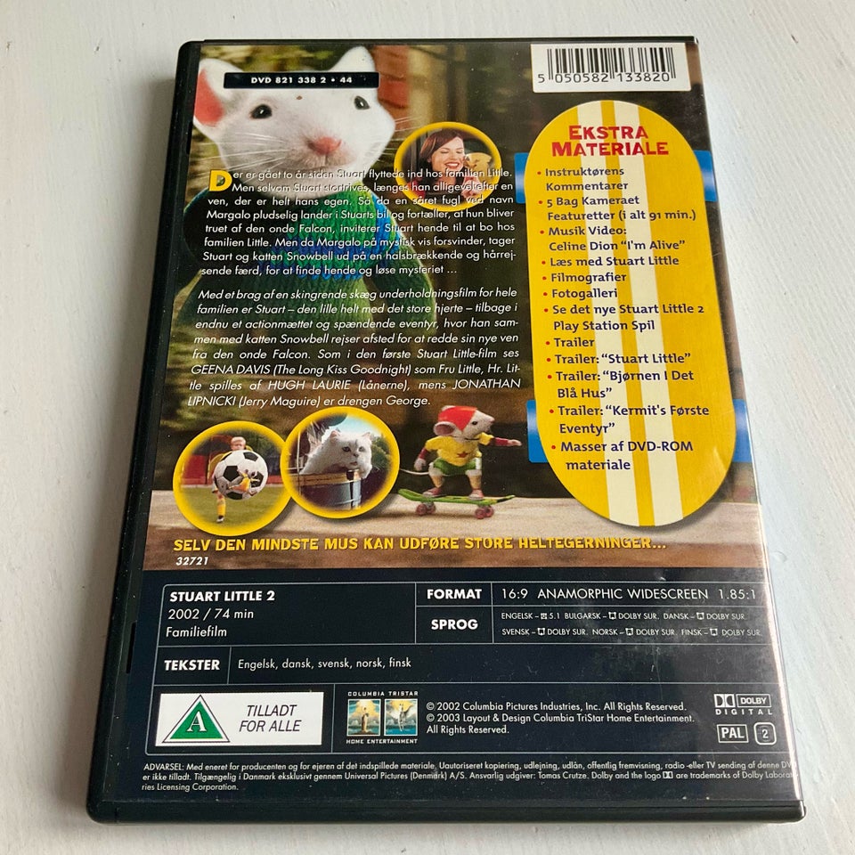 Stuart Little 2, DVD, familiefilm