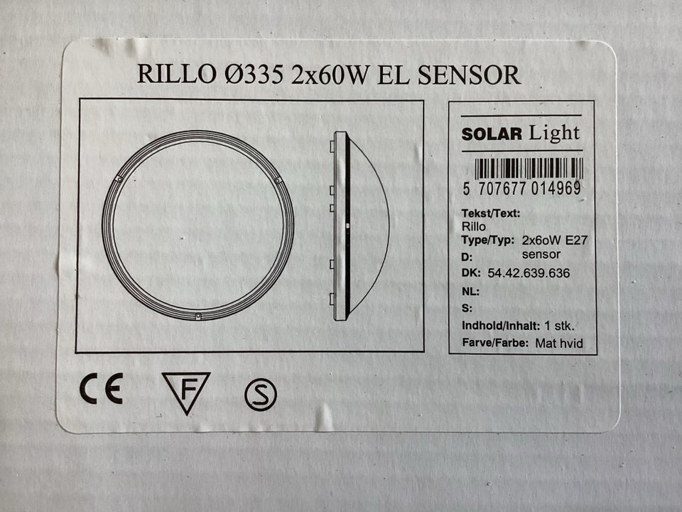 Plafond Rillo E27 sensor