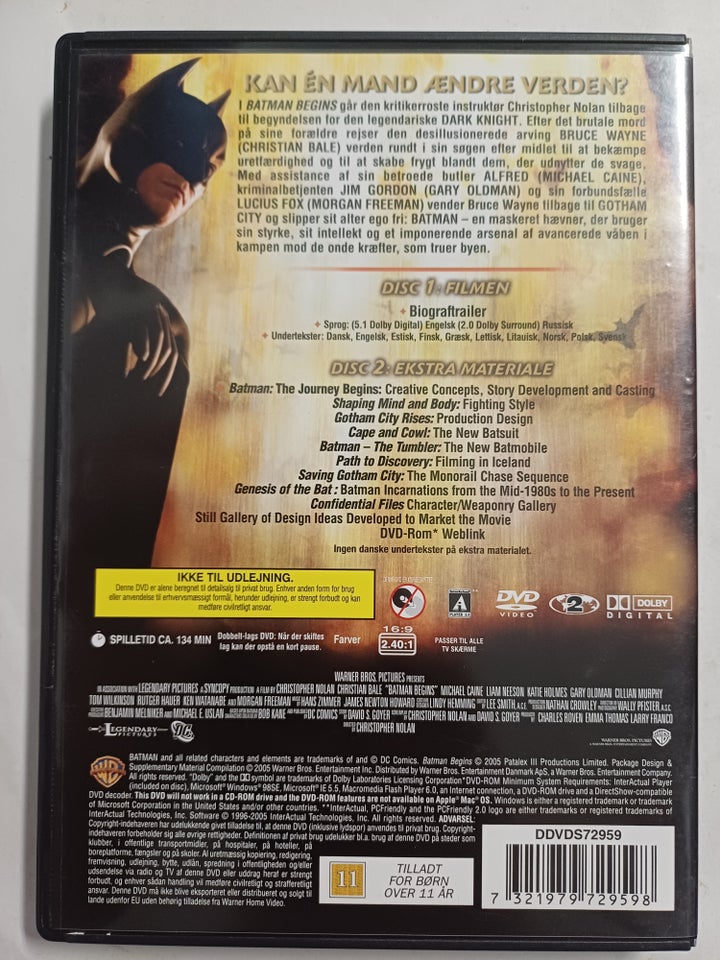 Batman Begins, DVD, action