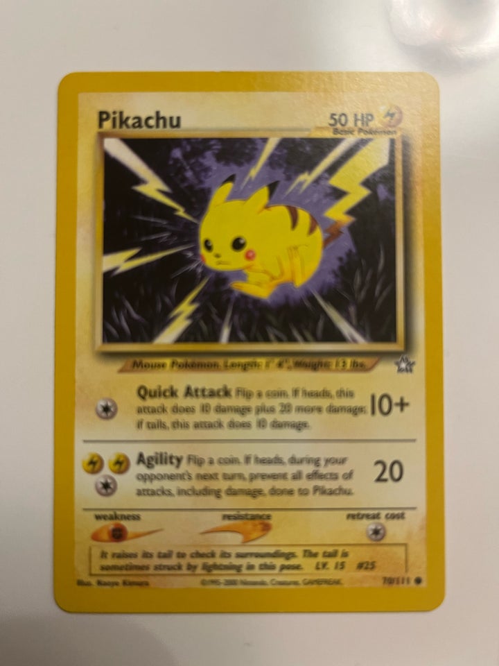 Samlekort, 7 stk. Pokemon Pichu og