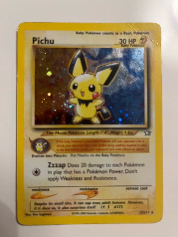 Samlekort, 7 stk. Pokemon Pichu og