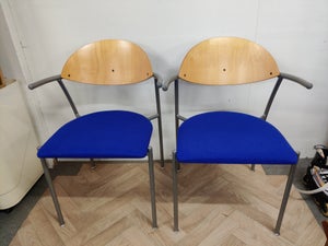 Spisebordsstol Træ metal og blå