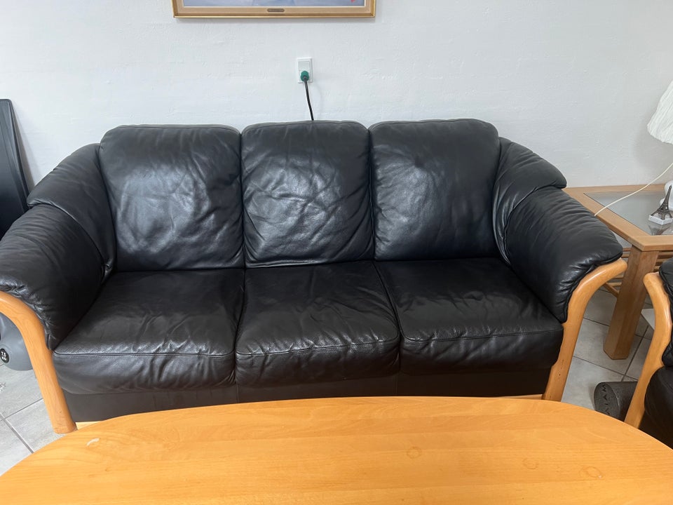 Sofa, læder, 5 pers.