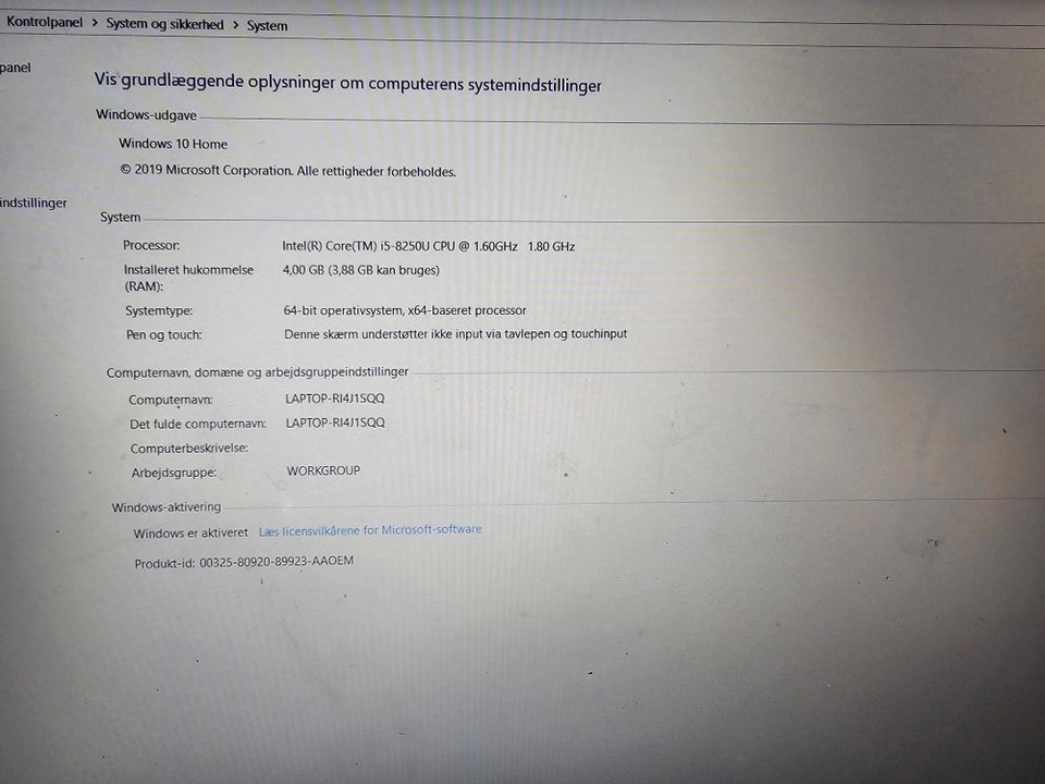 Lenovo Ideapad320, 1,8 GHz, 4 GB ram