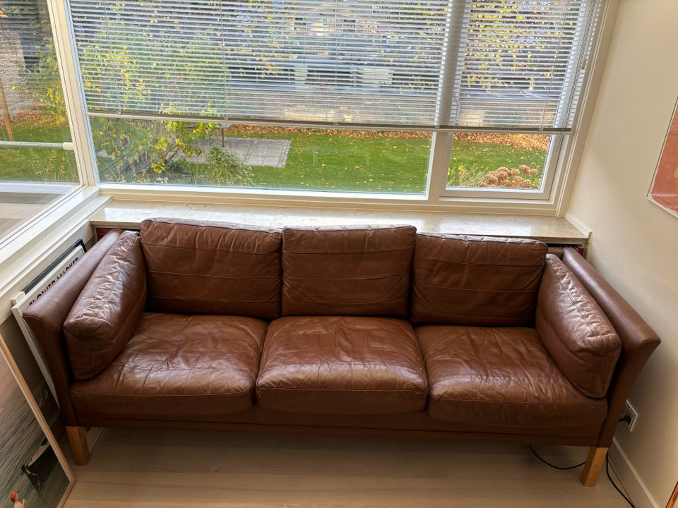 Sofa, læder, 3 pers.