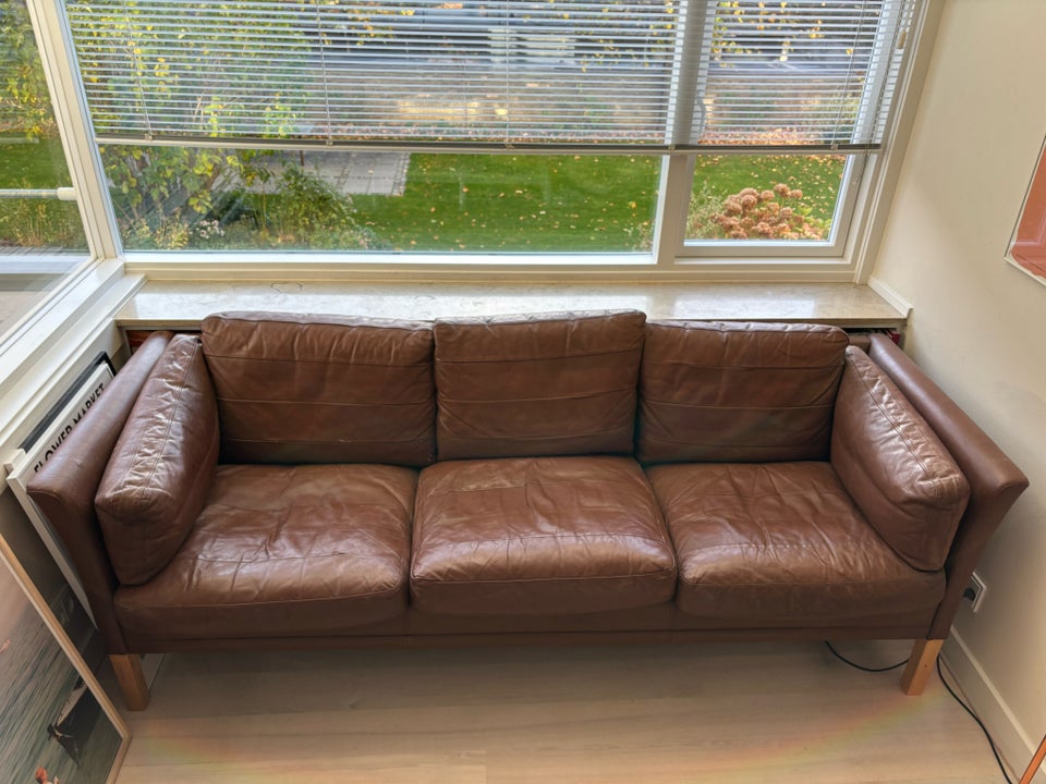 Sofa, læder, 3 pers.