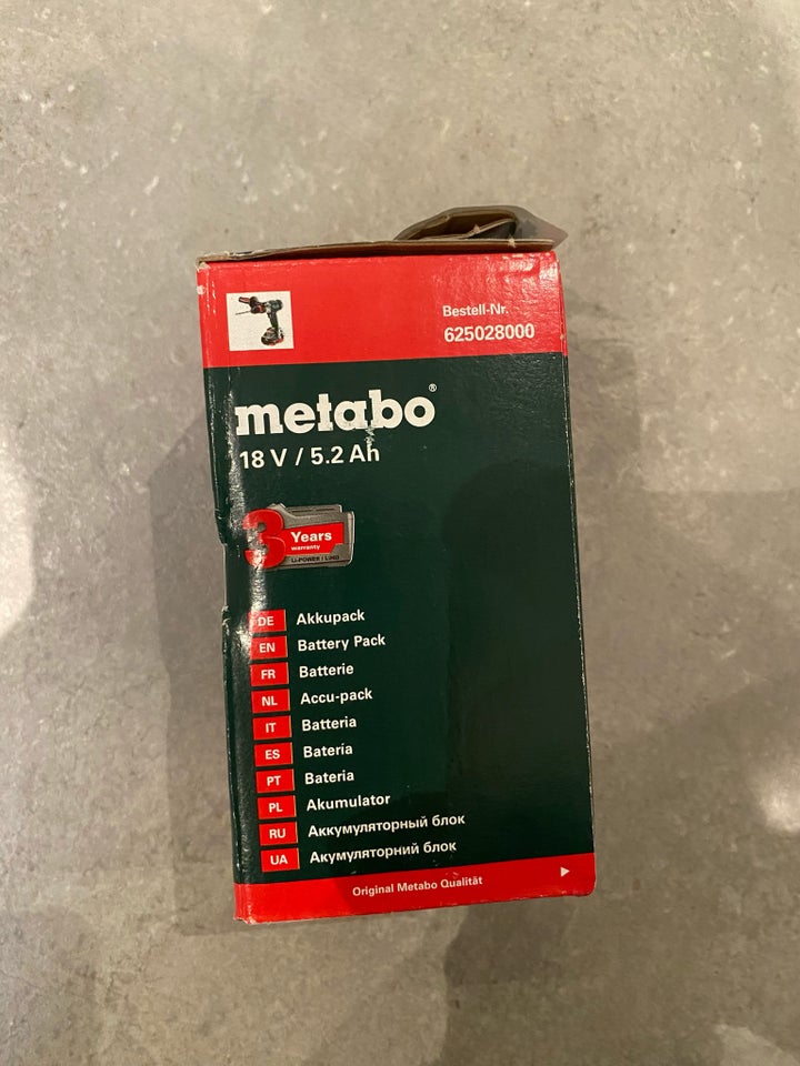 Batteri, Metabo Batteri Li-Power