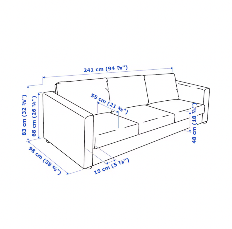 Sofa polyester 3 pers