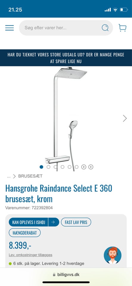 Brusesæt, Hansgrohe Raindance