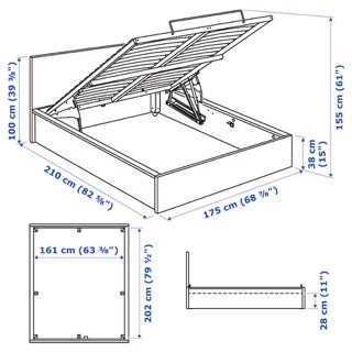 Bed with storage space + ma...