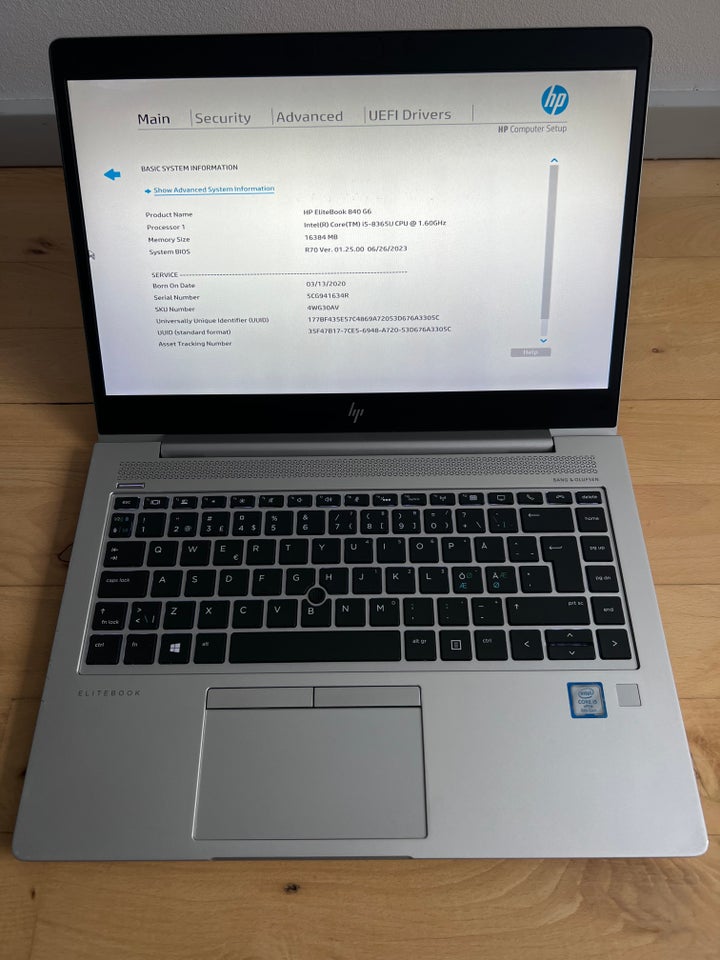 HP EliteBook 840 G6 16 GB ram 256 GB