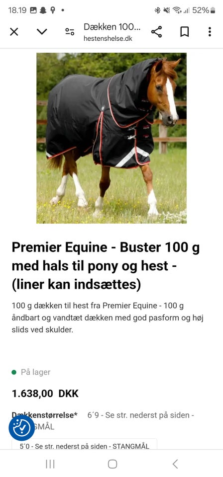 Dækken, Premier equine buster