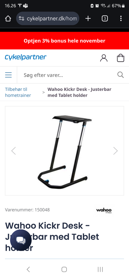 Hometrainer, Wahoo Kickr desk,