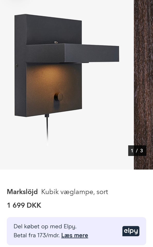 Sengelampe Markslöjd Kubik