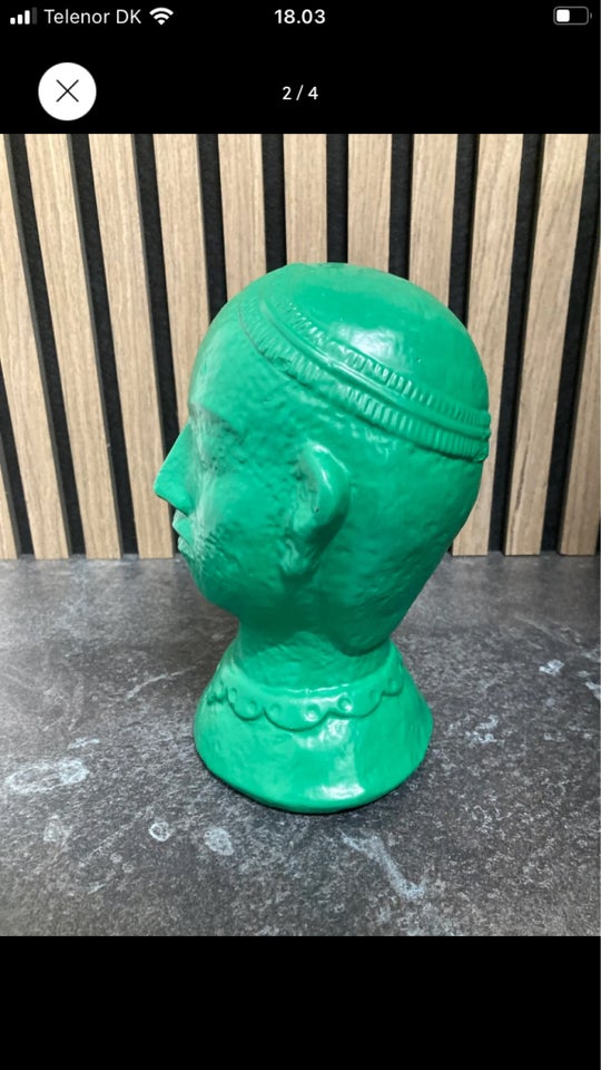 Buste grøn Buddha  motiv: Hoved