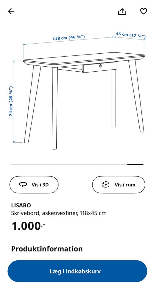 Skrivebord, IKEA, Lisabo