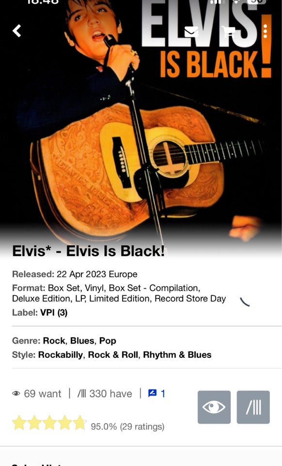 LP, Elvis Presley , ELVIS IS BLACK!