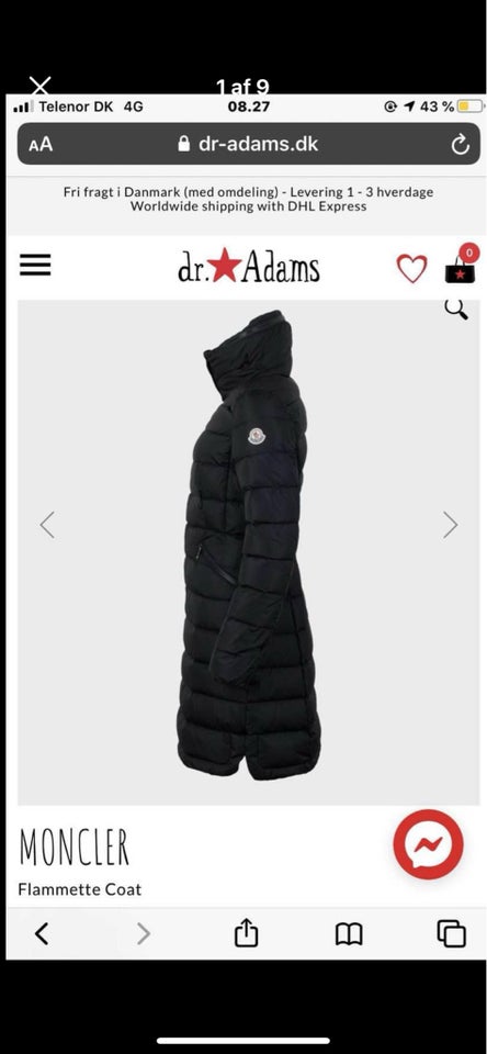 Vinterfrakke, str. 36, Moncler