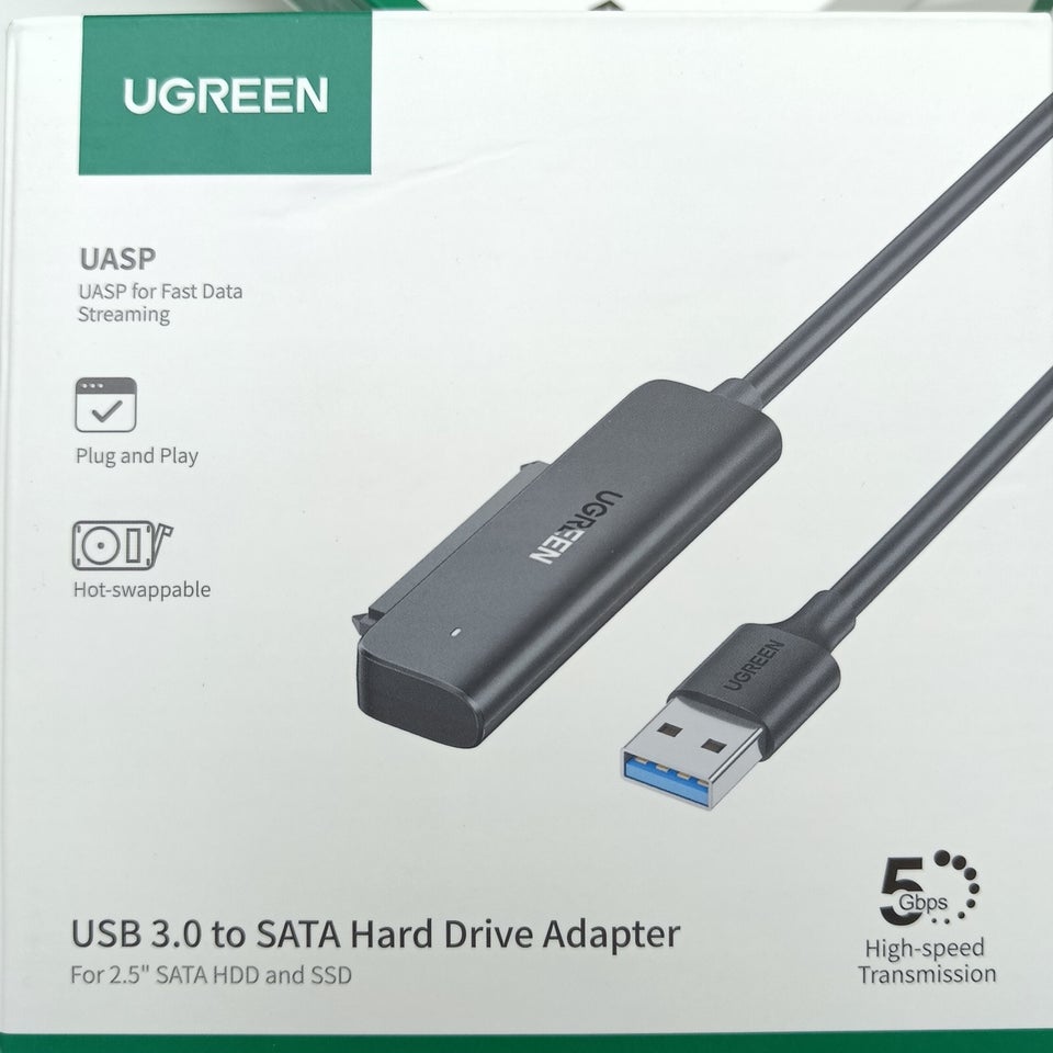 Adapter NY! USB-A 30 til SATA III