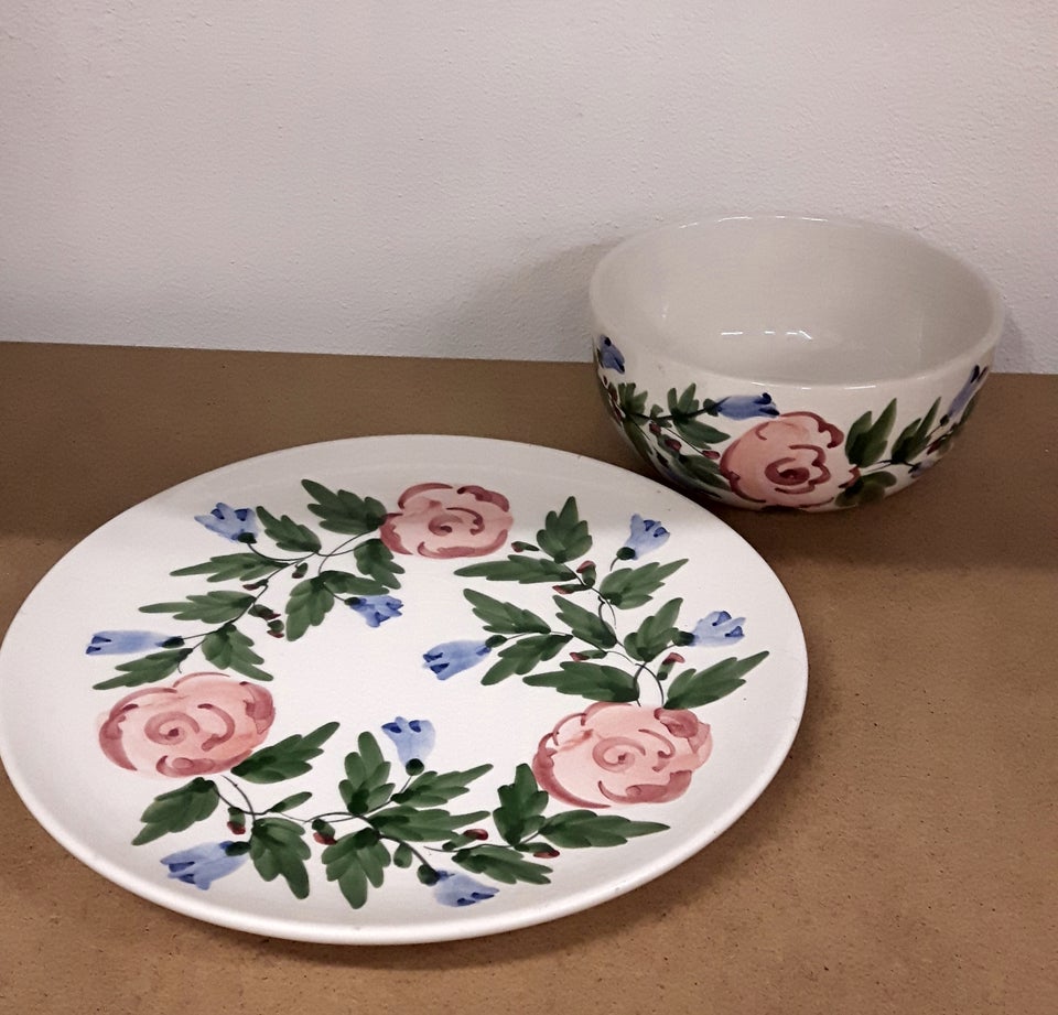 Porcelæn Skål og stor flad