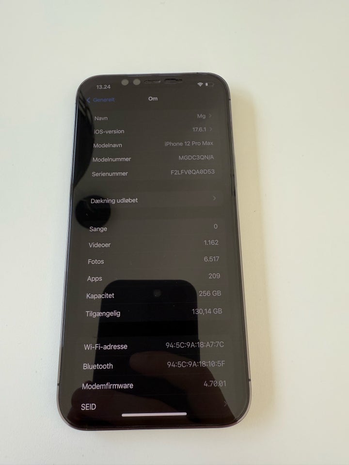 iPhone 12 Pro Max, 256 GB, grå