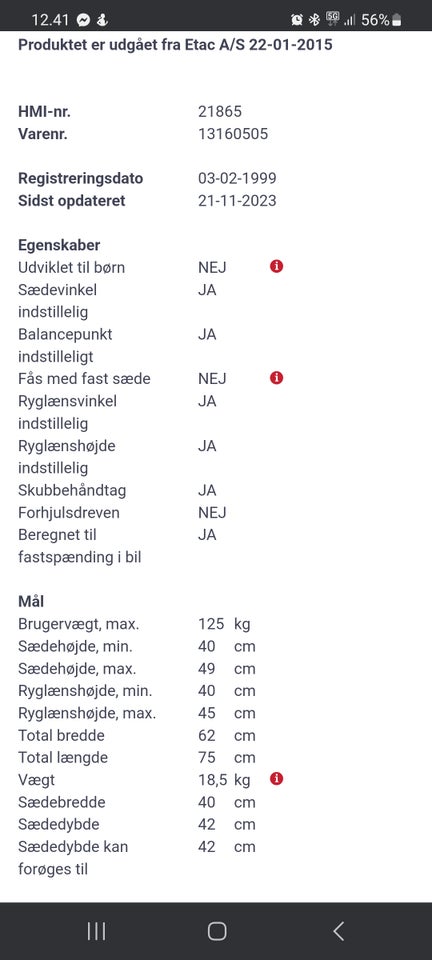 Kørestol Etac