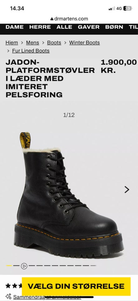 Støvler, str. 37, Dr. Martens