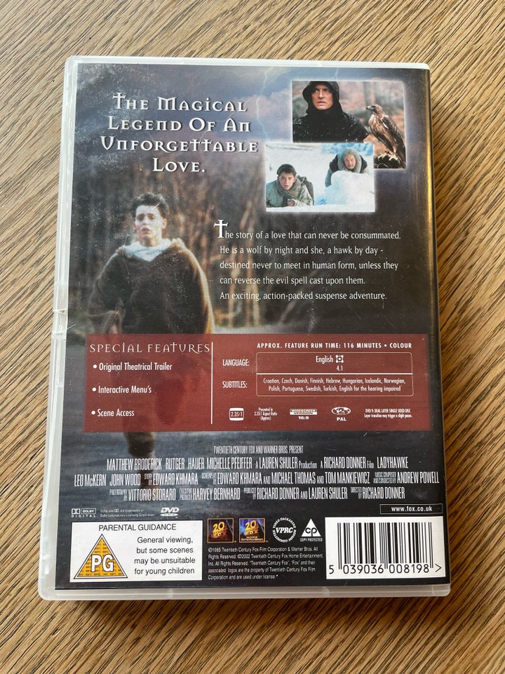 Ladyhawke DVD eventyr