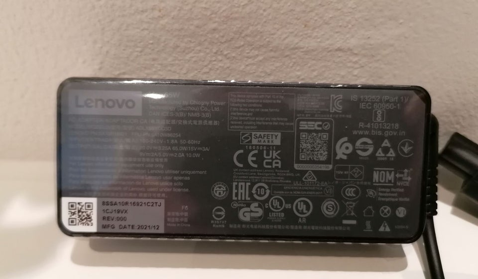 Oplader, Lenovo, Perfekt