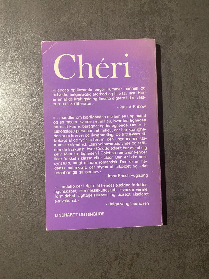 Chéri, Colette, genre: roman