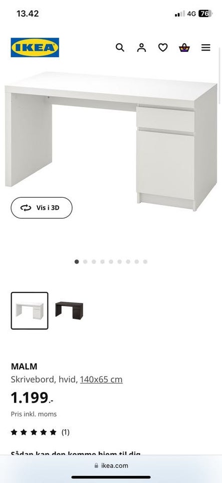 Skrive-/computerbord Ikea b: