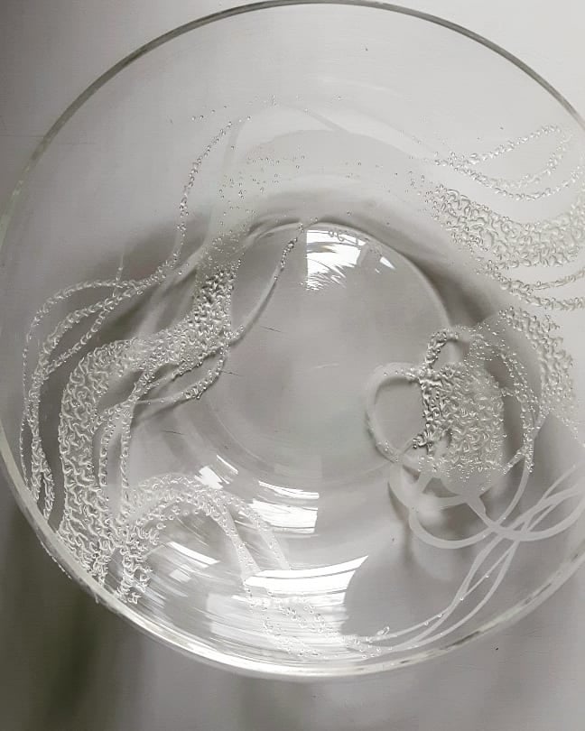 Glas Skål Skulptur Glaspuster
