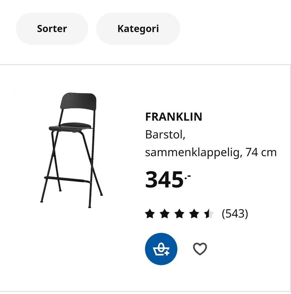 Barstol, Franklin Ikea