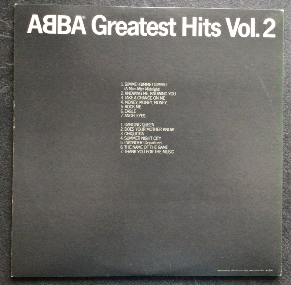 LP, ABBA , Greatest hits vol 2