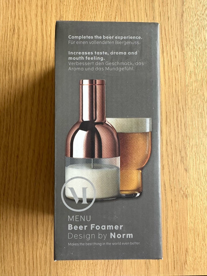 Beer foamer, Menu